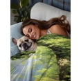 thumbnail image 3 of Twin Flat Sheet 66"x96", Forest Soft Lightweight Bedding Flat Sheets Only, Nature Woodland Spring Scenic Green Trees Flower Brushed Microfiber Top Bed Sheet, Breathable StainResistant Bedsheets, 3 of 9
