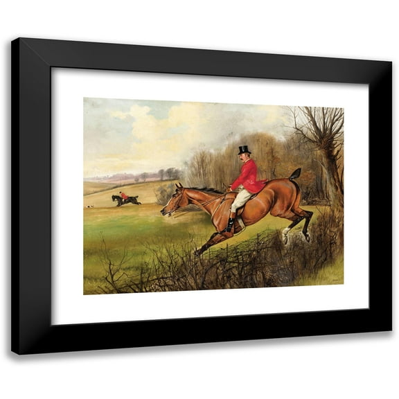 John Alfred Wheeler Snr 14x12 Black Modern Framed Museum Art Print Titled - Fox Hunt