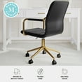 thumbnail image 4 of Martha Stewart Upholstered Office Chair in Black/Polished Brass, 4 of 12