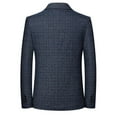 thumbnail image 3 of LRen Men's Plaid Blazer Button Down Lightweight Regular Fit Plaid Suit Sport Coat Jacket Casual Daily Dress Jacket Sport Coat,195,A1-Blue, 3 of 4