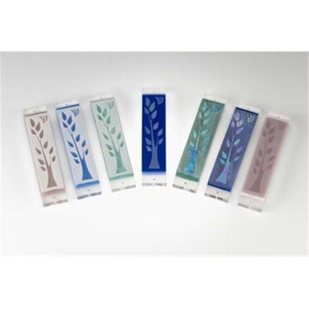 Judaica Kingdom SF-MZ-3036-2 Bar Mitzvah and Bat Mitzvah Mezuzahs - Tree of Life Mezuzahs Medium Blue Opalescent on