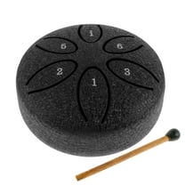 Jokapy Rain Chime Drum, Steel Tongue Drum 6 Notes 3 Inches Steel Drum, Black