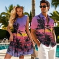 thumbnail image 3 of Yuyamidu Matching Tropical Outfits for Couples Palm Tree Shirt for Men Button Down Shirts Womens Flowy Pleated Tiered Short Dress Beach Luau Vacation Outfits Short Sleeve Aloha Shirts Woman XL, 3 of 6