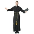 thumbnail image 2 of HDE Men's Priest Costume Halloween Party Outfit Traditional Vestments With Robe Collar and Sash Adult One Sized, 2 of 4