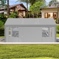 thumbnail image 3 of SANOPY 12'x20' Carport Car Canopy Tent Heavy Duty Outdoor Metal Carport Garage Shelter Shade with 4 Roll-up Ventilated Mesh Windows & 2 Roll-up Sidewalls for Car, Truck, Boat, 3 of 11