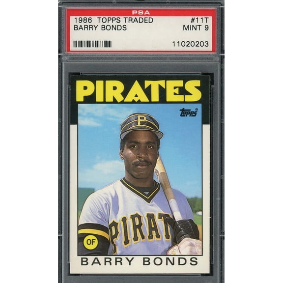 Barry Bonds 1986 Topps Traded Baseball Rookie Card RC #11T Graded PSA 9