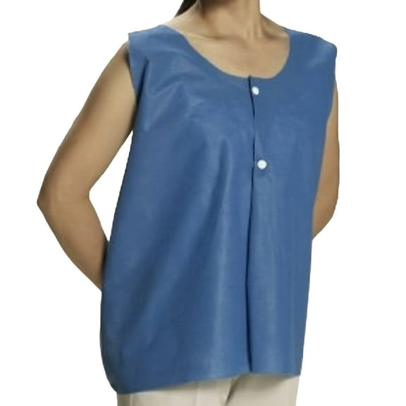 Graham Medical Adult Disposable Exam Vest Blue One Size Fits Most 75 Ct