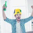 thumbnail image 4 of KAKOWELY Peluca de fiesta, sombrero, peluca transpirable, peluca elástica para fanáticos del fútbol, peluca práctica, sombrero, 4 of 5