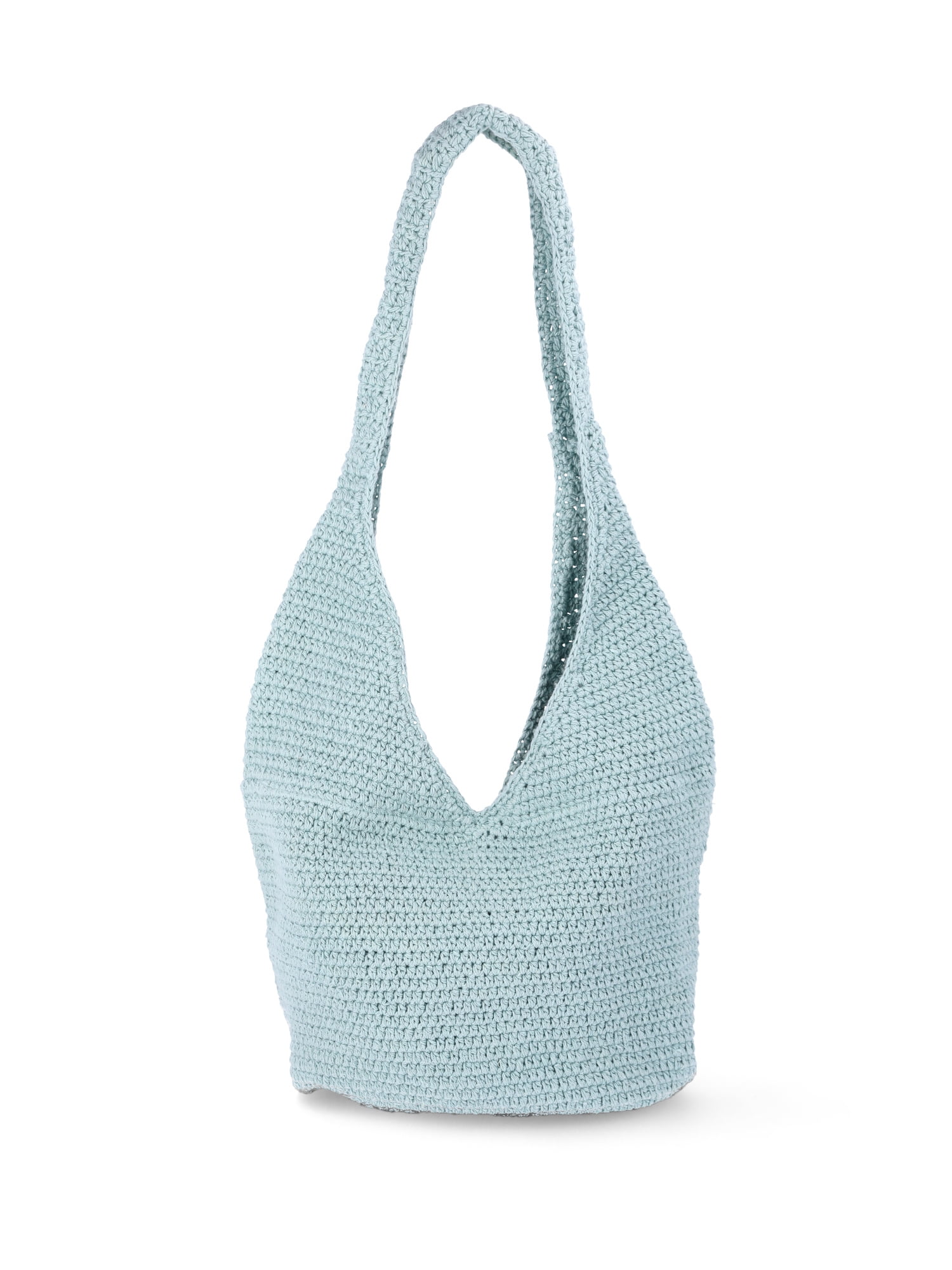 No Boundaries Festival Crochet Hobo Bag, Teal Daisy, Women's