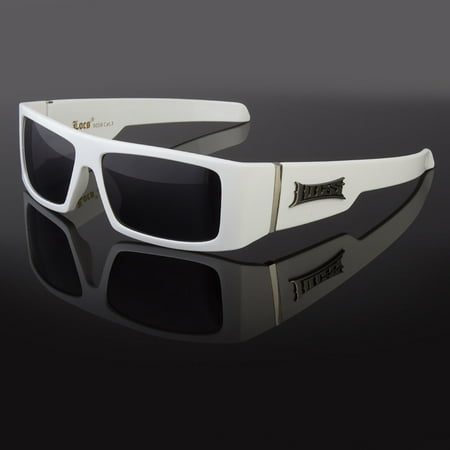 New Locs Flat Top Squared Black White Frame Ivory Arms Men's Designer Sunglasses