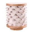 thumbnail image 1 of Estante de arete giratorio Organizador de almacenamiento de joyería de madera de madera de gran capacidad Pendientes para mujeres Mujeres Showcase de Beige, 1 of 8