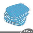 thumbnail image 2 of Blue and Pink Dining Chair Pad, Symmetric Simplistic Retro Pattern with Tiny Petals, Water Resistant Pillow with Straps for Kitchen Seats, 8 Pieces Set, Pink Deep Sky Blue, by Ambesonne, 2 of 5