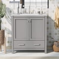 thumbnail image 3 of Bellemave 30" Bathroom Vanity with Single Sink, Wood Combo Cabinet Undermount Sink, Bathroom Storage Cabinet with 2 Doors and a Drawer, Soft Closing, Multifunctional Storage (Gray), 3 of 12
