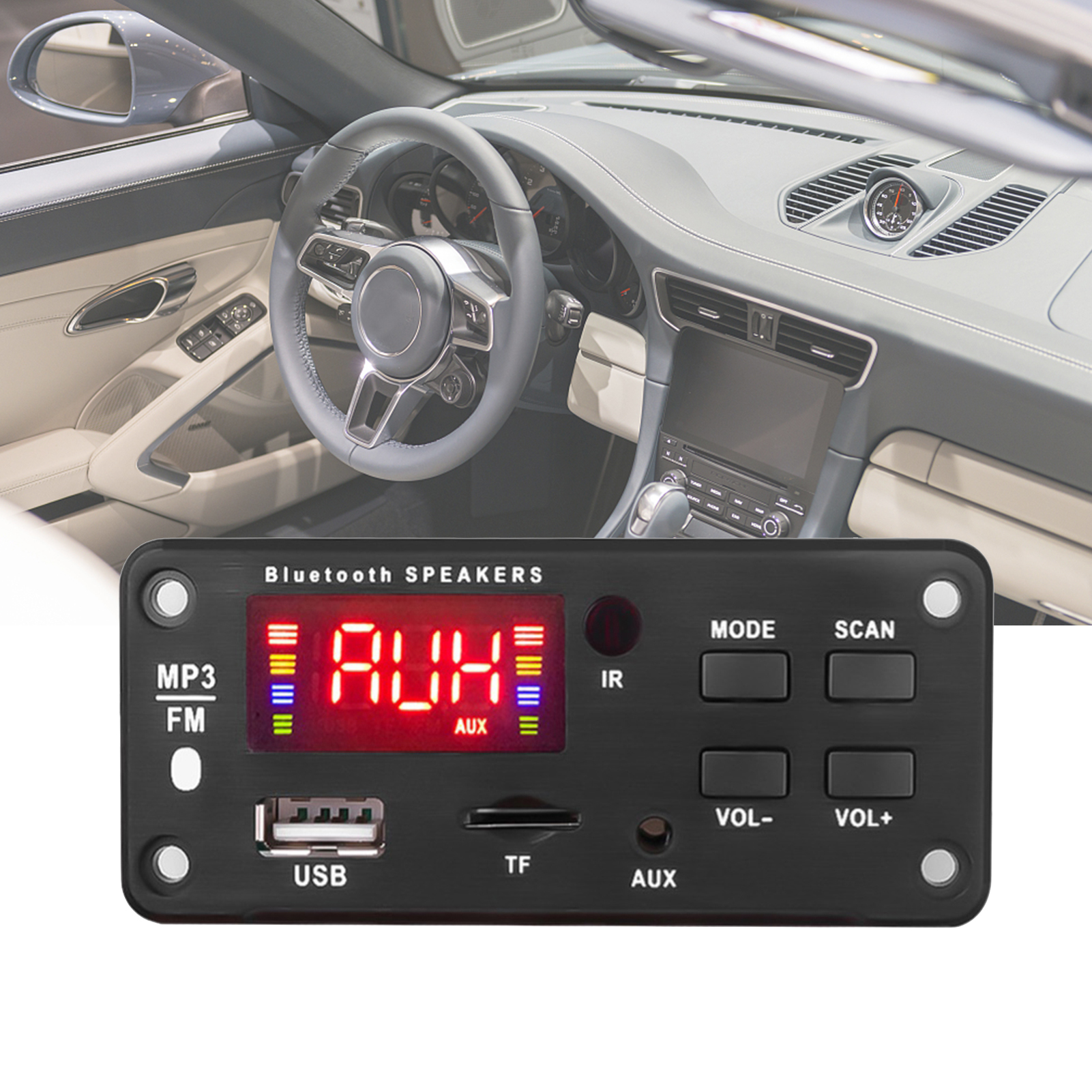 Besufy Bluetooth 5.0 MP3 Decoder Board FM Radio TF USB AUX Audio Module for Car Speaker - image 3 of 7