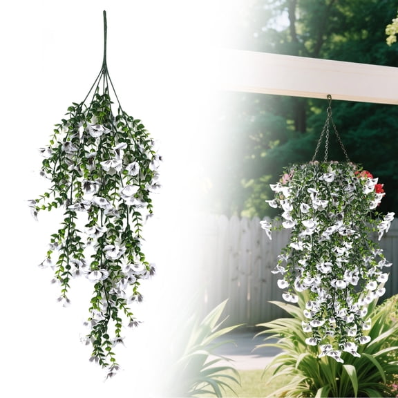 Safeglitz Three-Color Petunia Wall Hanging Vine, Artificial Flowers for Outdoor Decor, Lifelike Blooms for Porches & Gardens, UV-Resistant Material for Year-Round Vibrant Display, 1PC