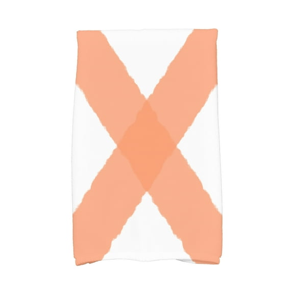 Simply Daisy, 16 x 25 Inch, X Marks the Spot, Geometric Print Kitchen Towel, Orange