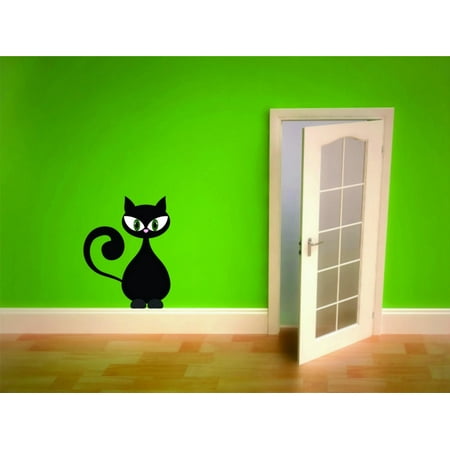 Do It Yourself Wall Decal Sticker Cat Design Animal Kids Boys Girls Bed Room Size: 14 X28