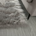 thumbnail image 4 of DUOSONG "Cozy Collection" Ultra Soft Fluffy Faux Fur Sheepskin Area Rug LIGHT GREY Polyester Household Supplies & Décor Rugs, 4 of 13