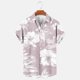 thumbnail image 5 of Blusa y camisa de manga corta con cuello vuelto para hombre, informal, a la moda, con estampado de bolsillo y botones, de poliéster., 5 of 6