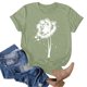thumbnail image 3 of Gibobby Blusa Casual de Mujer Camiseta deportiva informal manga corta con cuello redondo y estampado diente león a la moda para mujer(Verde de menta,CH), 3 of 5