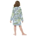 thumbnail image 4 of FORMRS Niños Bathrobe Unisex Hooded Robe Soft Plush Pajamas Sleepwear, Size 10-12T, Vibrant Hydrangeas Pattern, 4 of 7