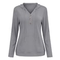 thumbnail image 3 of ClodeEU Women's UPF Sun Protection Hoodie Quick Dry Athletic Shirt for Fitness ,Long Sleeve Henley Sports Blouse Gray,Womens Plus L, 3 of 7