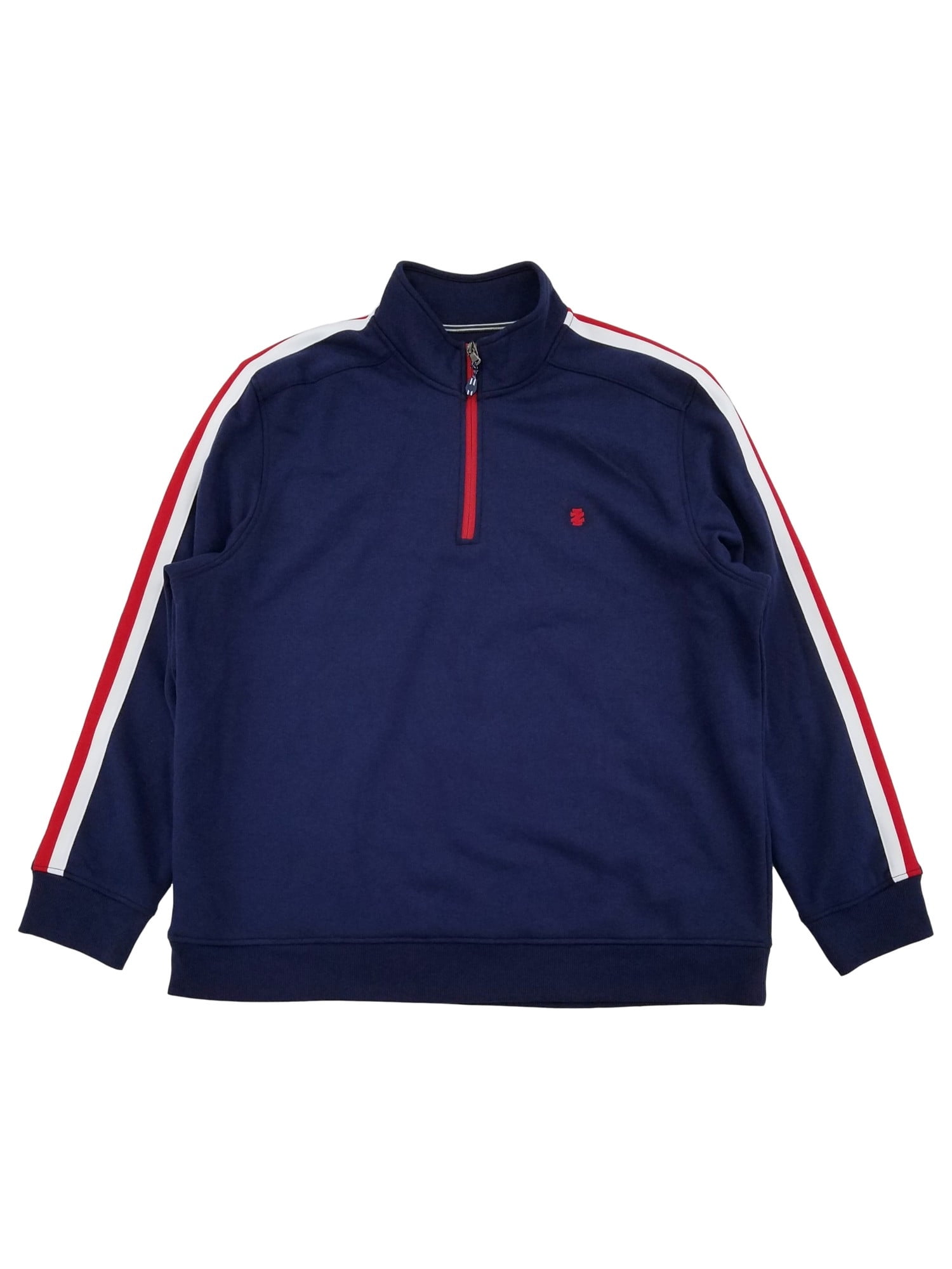 red white and blue quarter zip