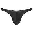 thumbnail image 1 of Jizyo String pour Hommes, Bas de Maillot de Bain Brillants, Taille Basse, Noir L, 1 of 6