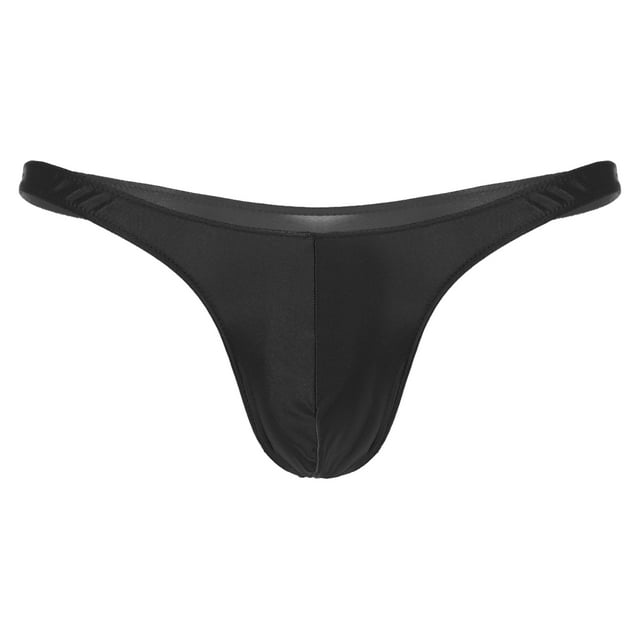 Jizyo String pour Hommes, Bas de Maillot de Bain Brillants, Taille Basse, Noir L