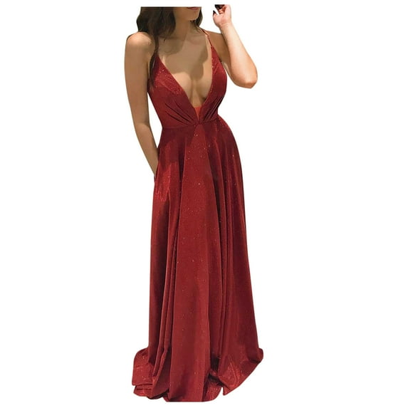 KaLI_store Formal Dresses for Women Women Short Sleeve Lace Dresses Formal Bridesmaid Wedding Guest Dress Red,XL