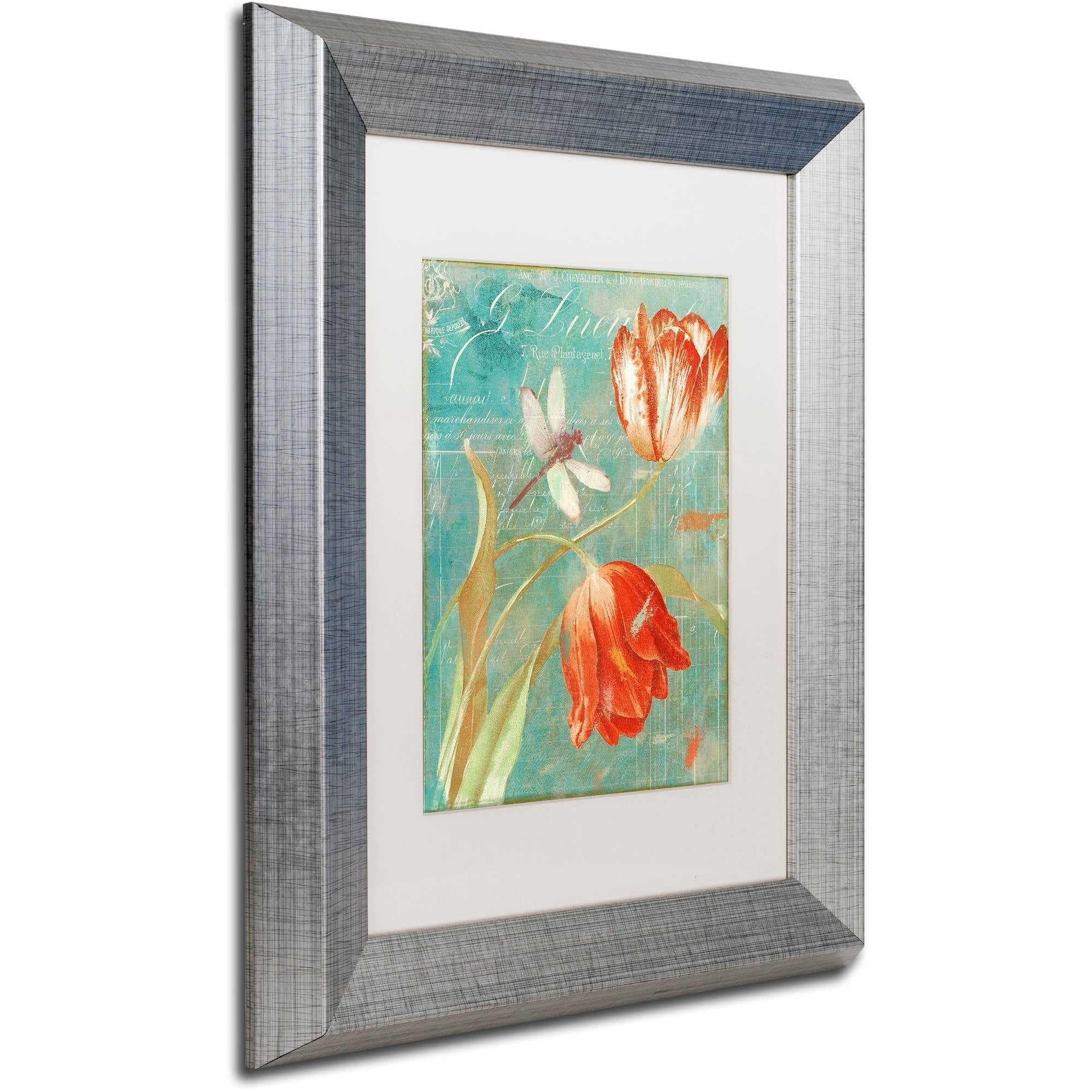 Trademark Fine Art "Mandarin Tulips" Canvas Art by Color Bakery White Matte, Silver Frame