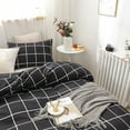 thumbnail image 4 of Move Over Black White Bedding Sets Queen Geometric Checkered Plaid Pattern Brushed Microfiber Duvet Cover Set No Filling, 4 of 8