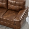 thumbnail image 6 of 59" Brown Faux Leather Loveseat with Hidden Storage and Plush Comfort, 6 of 10