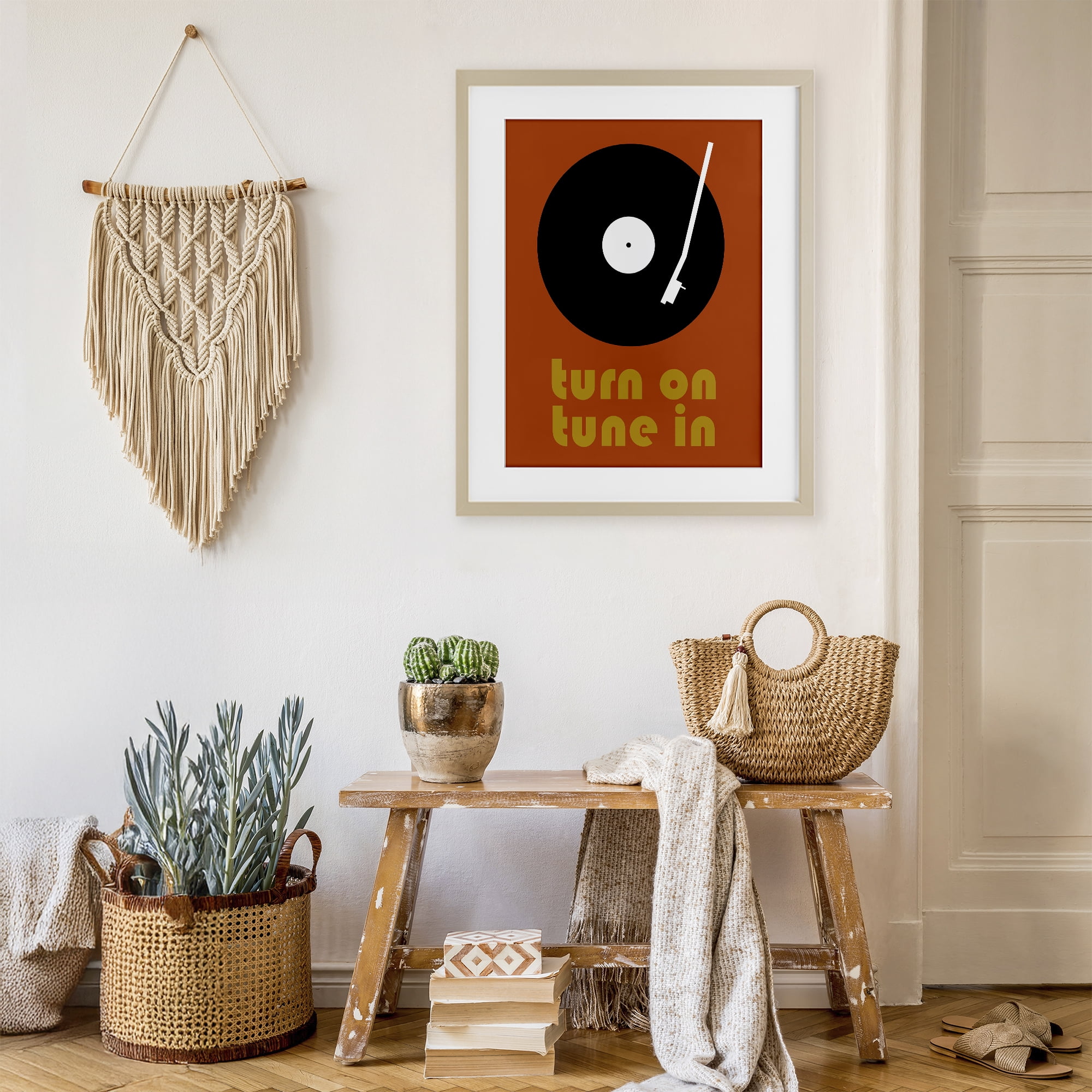 Stupell Industries Turn On Tune In Birch Framed Print Under Glass, design by Tom Quartermaine