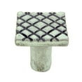 thumbnail image 4 of Renovators Supply Iron Kitchen Cabinet Knob Pull Square Diamond Grid style Pewter Finish Decorative Metal Knobs for Kitchen Cabinet or Drawer Pull Handle w/Screws Pack of 2, 4 of 8