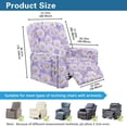 thumbnail image 6 of SCRAWLGOD Daisy Print Violet Stretch Recliner Slipcovers, 4 Pieces Lazyboy Recliner Chair Cover for Pet Living Room, Fitted Non Slip Reclining Slipcover Soft with Elastic, 6 of 7