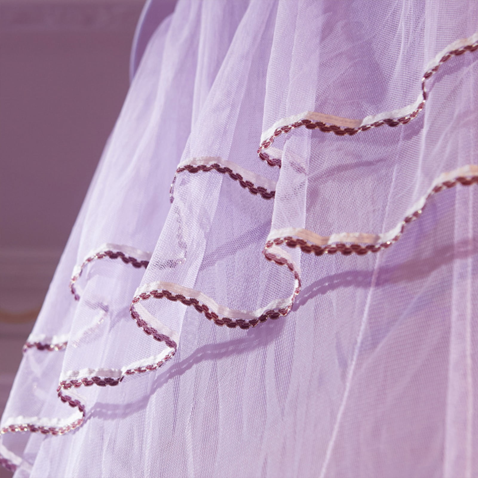 LAZIOEGR Luxurious Dome Bed Canopy Fine Mesh Single Entrance Bed Net for 47.2 to 70.8 inches / 1.2 to 1.8 m Bed Elegant Princess Style Bedroom Decoration Purple