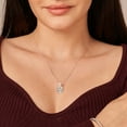 thumbnail image 2 of Lab Diamond Dangling Pendant Necklace For Women | 4 Carat IGI Certified Radiant Shape | Paloma Two Stone Dangling Lab Diamond Pendant In 18K White Gold | FG-VS1-VS2 Quality | Friendly Diamonds, 2 of 6