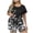 Black, variant on Women's and Women's Plus 2-Piece Pajama Sets Short Sleeve Top and Shorts Pjs Summer Lounge Print Sleepwear,Hot Pink,XXXL