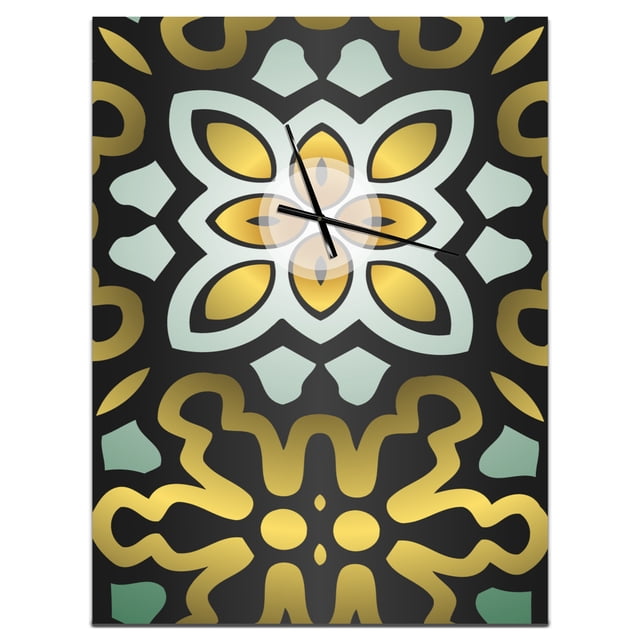 DesignArt Ethnic Floral Geometric Ornament Large Wall Clock