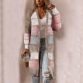 thumbnail image 2 of SUXIAN Cardigan Women Comfy Stylish Stitching Long Sleeve Sweater Casual Open Front Cardigan Long, 2 of 7