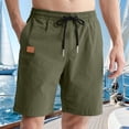 thumbnail image 5 of Men's Drawstring Pockets Elastic Waist Shorts for Casual Beach Green S, 5 of 9