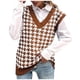 thumbnail image 1 of Suéter de punto multicolor con cuello en V para mujer Moda casual Chaleco sin mangas Chaqueta Abrigo Tops Fridja  gh7393, 1 of 8