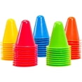 thumbnail image 1 of Mini conos de agilidad para deportes infantiles, entrenamiento en interiores y exteriores, colores surtidos, paquete de 50, 1 of 8