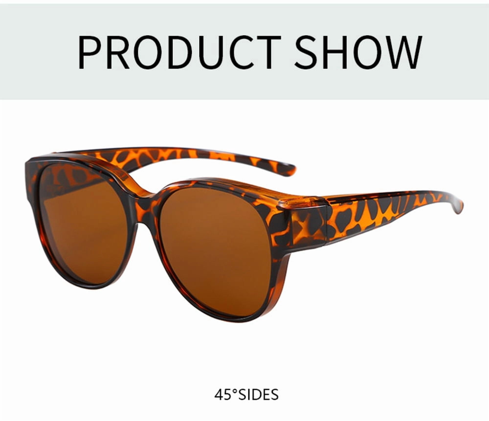 2PCS/1PCS Fit Over Glasses Sunglasses for Women Men, Oversized Cat Eye Sunglasses Polarized 100% UV400 Protection
