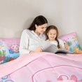 thumbnail image 5 of Feelyou Cartoon Monogrammed B Full Size Comforter Sets for Kid, Magic Pink Axolotl Bedding Comforter Set, Cute Ocean Coral Reversible Bedding Sets, Ultra Soft Bedroom Decor, 3 Pieces, 5 of 8