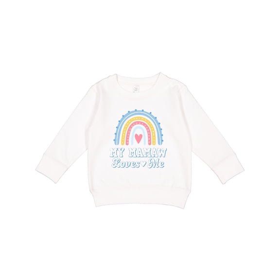 Inktastic My Mamaw Loves Me Girls Retro Rainbow Toddler Sweatshirt