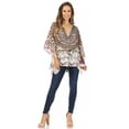 thumbnail image 5 of Sakkas Danis Women's Oversized Casual Pullover V-neck Short Sleeve Boho Top Blouse - 452 - One Size, 5 of 5