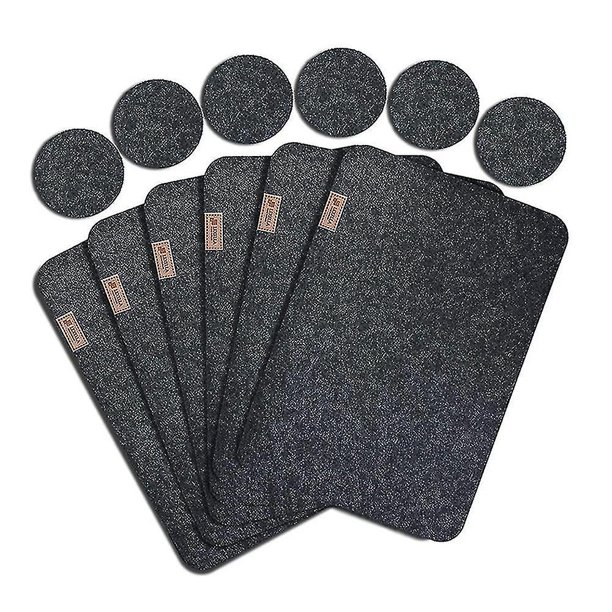 El juego de manteles individuales de fieltro de 12 piezas incluye mantel individual y posavasos Mantel individual lavable antideslizante resistente