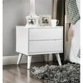 thumbnail image 2 of Allora 2-Drawer Mid-Century Solid Wood/Wood Veneer/MDF Nightstand in White, 2 of 7